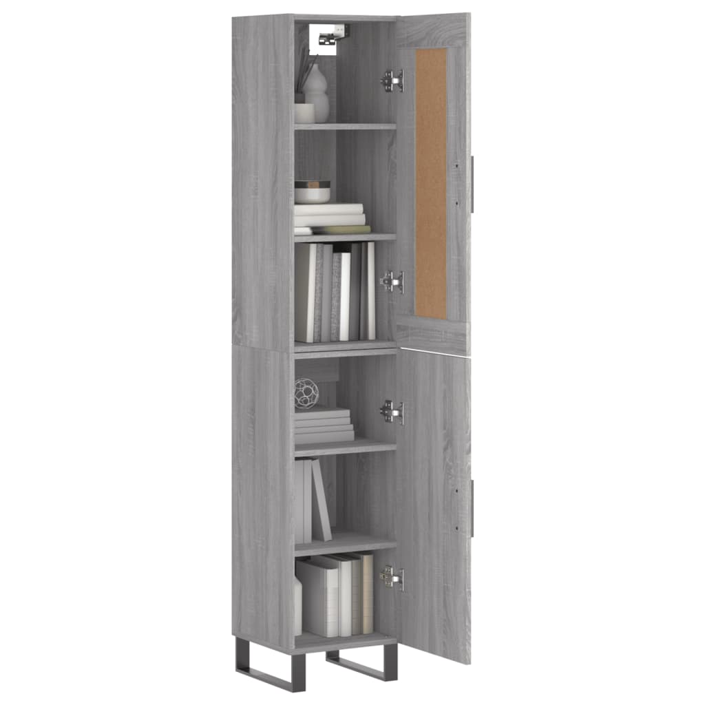 Image Buffet haut Sonoma gris 34,5x34x180 cm Bois d'ingénierie | Xios Store SNC vidaXL Xios Store SNC