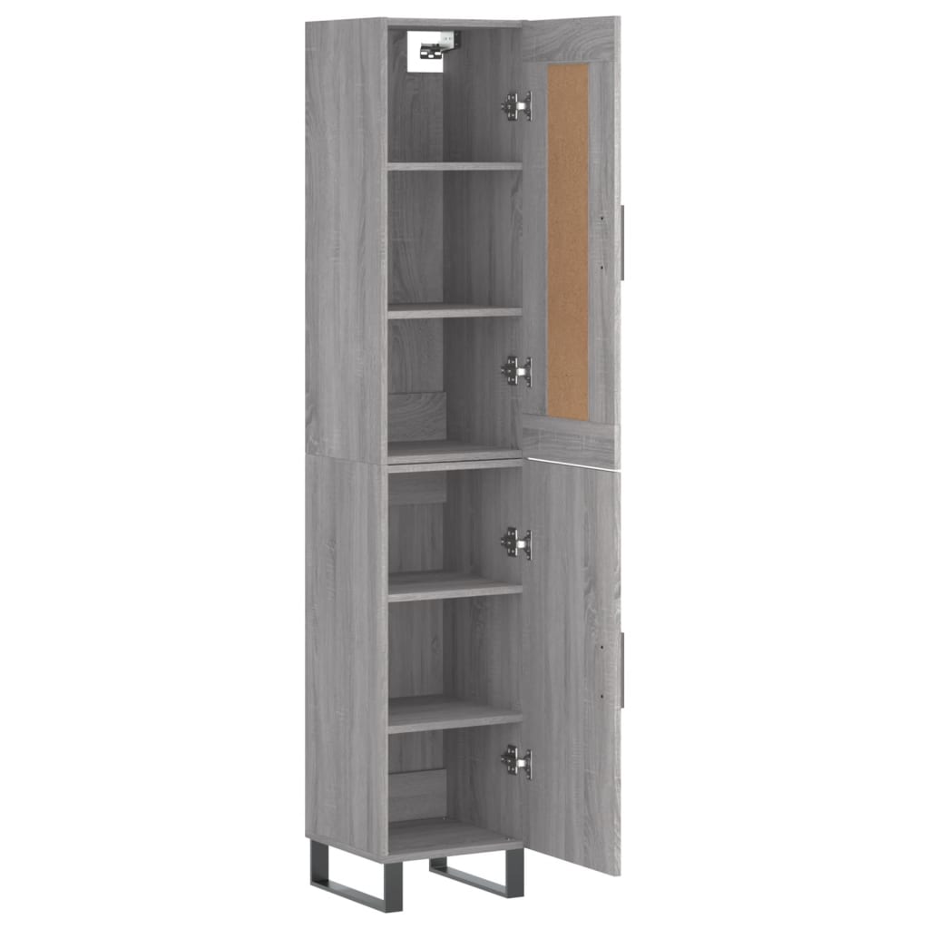 Image Buffet haut Sonoma gris 34,5x34x180 cm Bois d'ingénierie | Xios Store SNC vidaXL Xios Store SNC