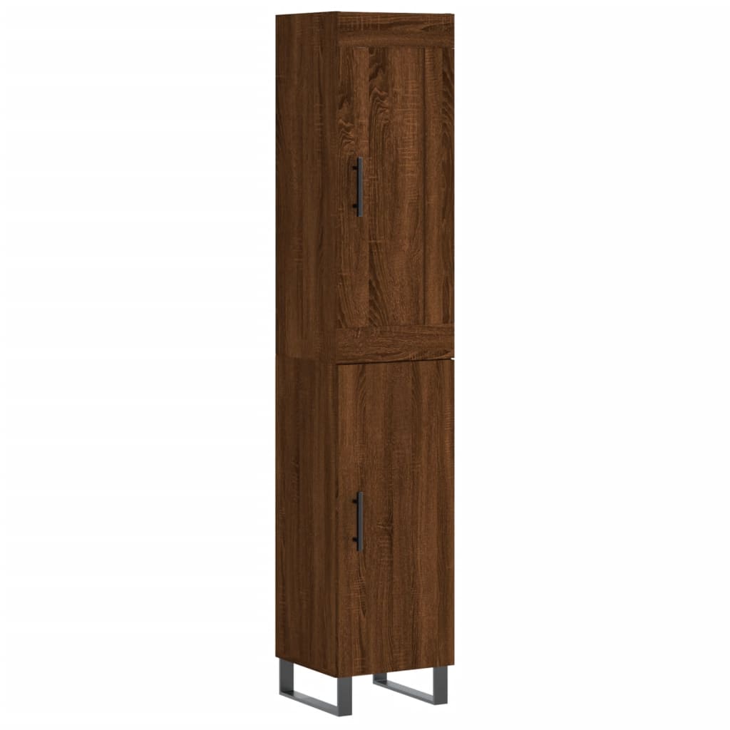 Image Buffet haut Chêne marron 34,5x34x180 cm Bois d'ingénierie | Xios Store SNC vidaXL Xios Store SNC