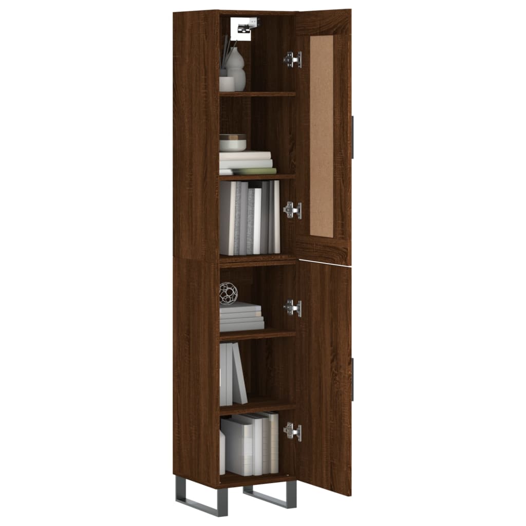 Image Buffet haut Chêne marron 34,5x34x180 cm Bois d'ingénierie | Xios Store SNC vidaXL Xios Store SNC