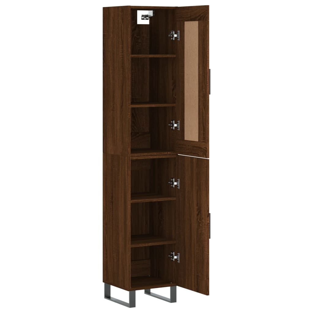 Image Buffet haut Chêne marron 34,5x34x180 cm Bois d'ingénierie | Xios Store SNC vidaXL Xios Store SNC