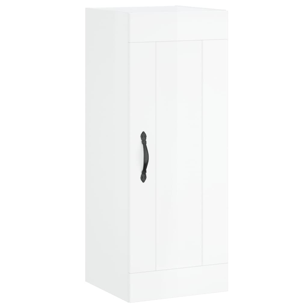 Image Buffet haut Blanc brillant 34,5x34x180 cm Bois d'ingénierie | Xios Store SNC vidaXL Xios Store SNC