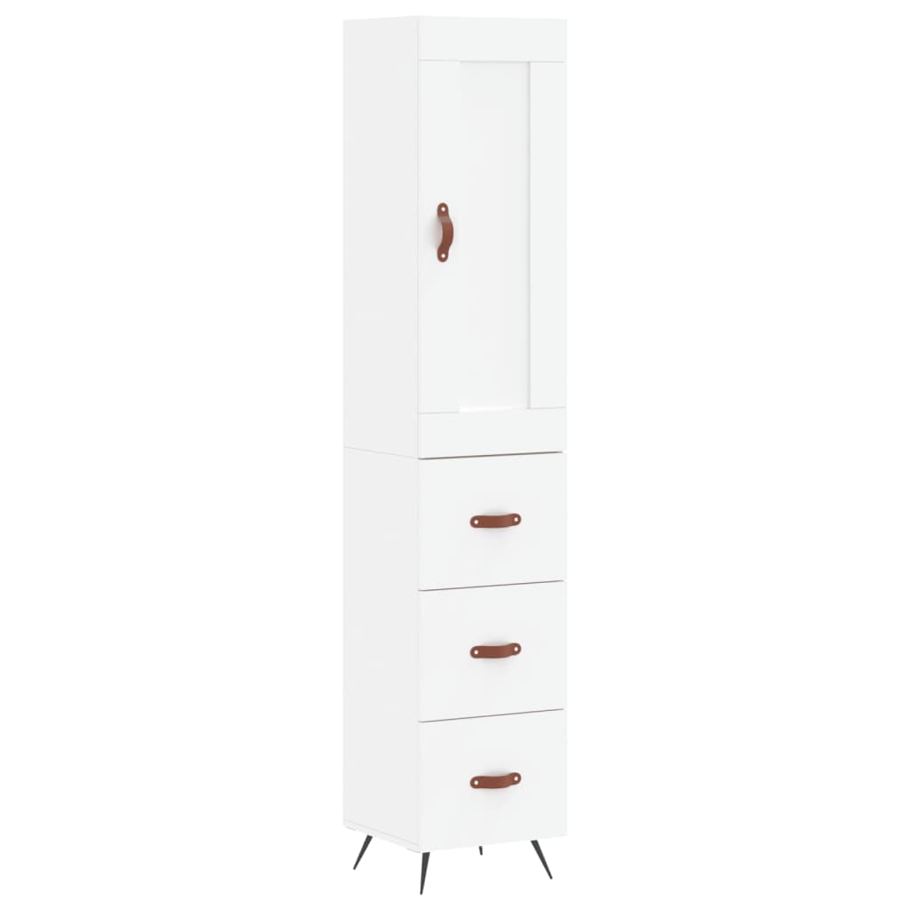 Image Buffet haut Blanc 34,5x34x180 cm Bois d'ingénierie | Xios Store SNC vidaXL Xios Store SNC