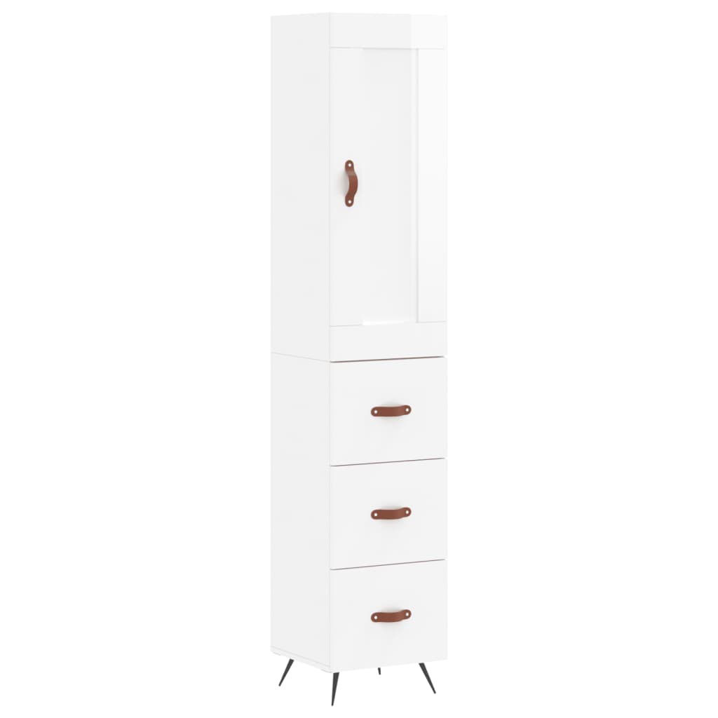 Image Buffet haut Blanc brillant 34,5x34x180 cm Bois d'ingénierie | Xios Store SNC vidaXL Xios Store SNC