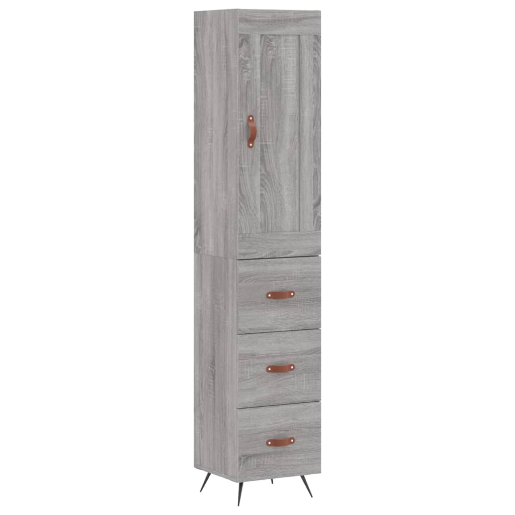 Buffet haut Sonoma gris 34,5x34x180 cm Bois d'ingénierie, Xios Store SNC