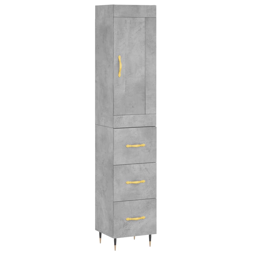 Image Buffet haut Gris béton 34,5x34x180 cm Bois d'ingénierie | Xios Store SNC vidaXL Xios Store SNC