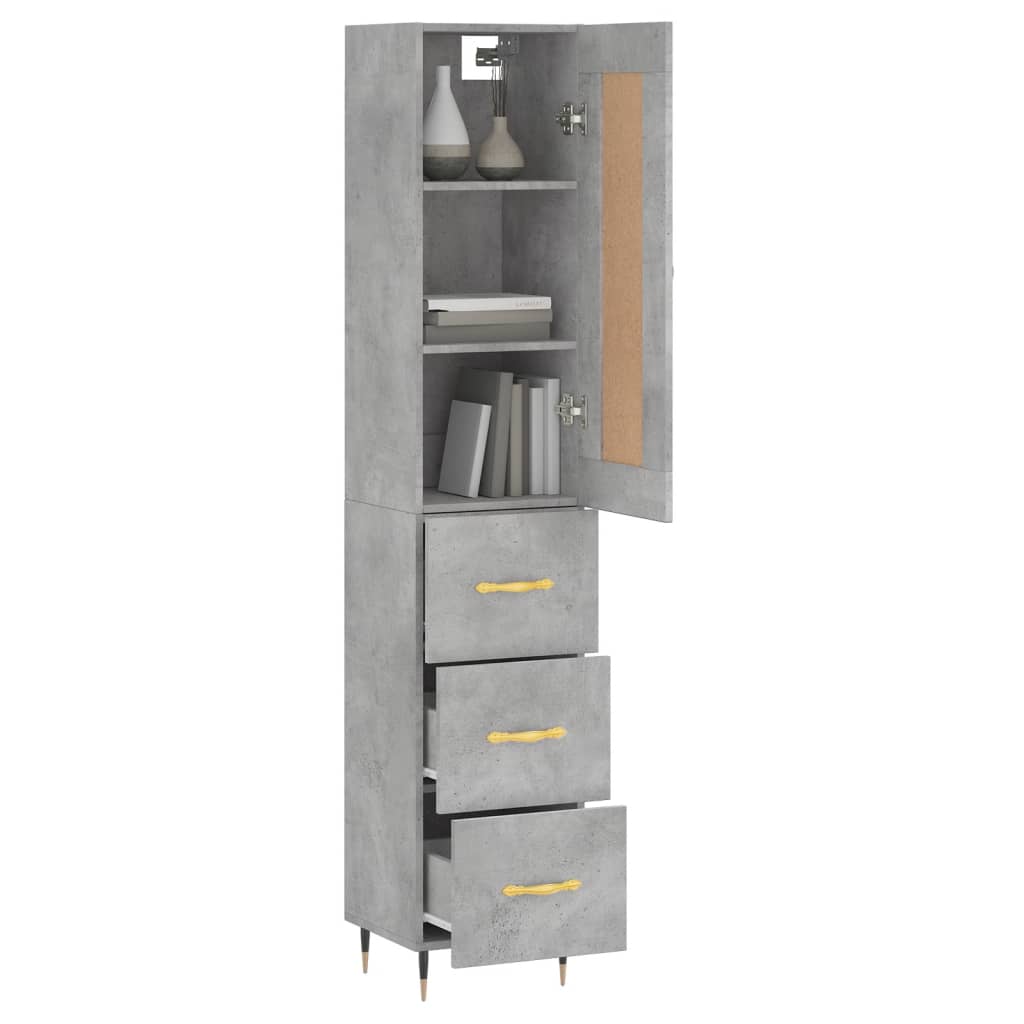 Image Buffet haut Gris béton 34,5x34x180 cm Bois d'ingénierie | Xios Store SNC vidaXL Xios Store SNC