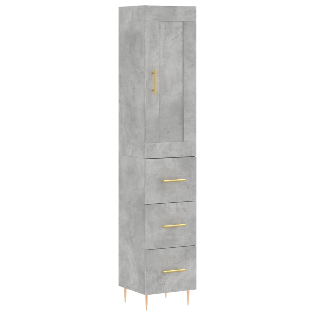 Image Buffet haut Gris béton 34,5x34x180 cm Bois d'ingénierie | Xios Store SNC vidaXL Xios Store SNC