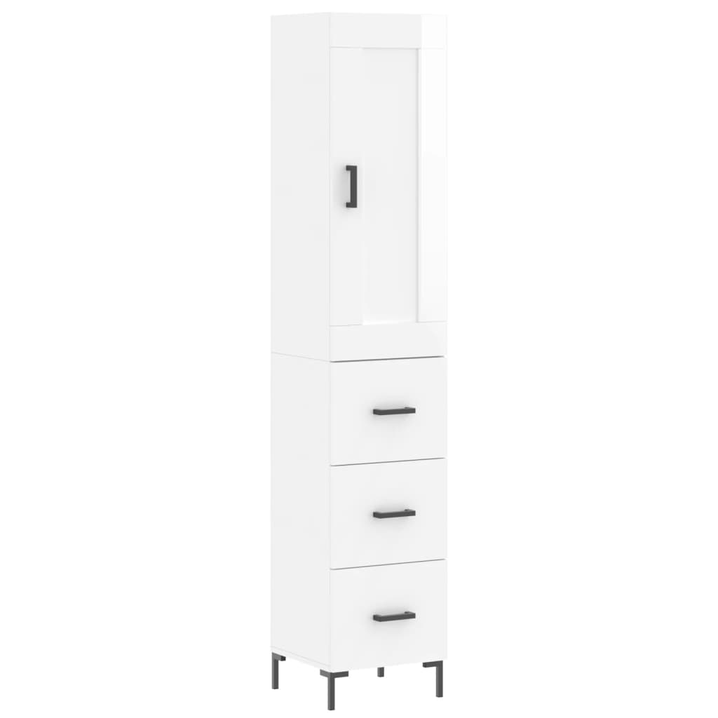 Image Buffet haut Blanc brillant 34,5x34x180 cm Bois d'ingénierie | Xios Store SNC vidaXL Xios Store SNC