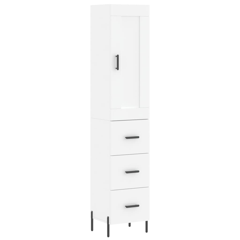 Image Buffet haut Blanc 34,5x34x180 cm Bois d'ingénierie | Xios Store SNC vidaXL Xios Store SNC