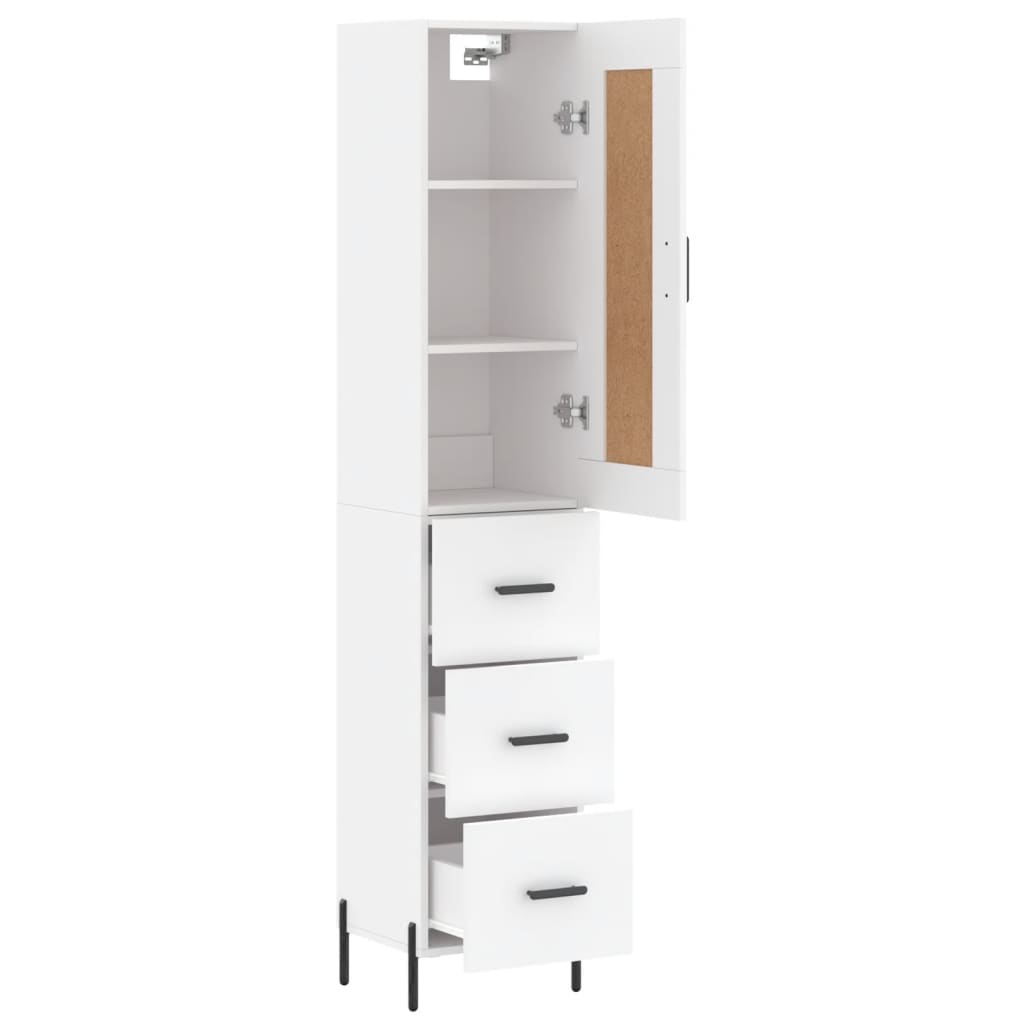 Image Buffet haut Blanc 34,5x34x180 cm Bois d'ingénierie | Xios Store SNC vidaXL Xios Store SNC