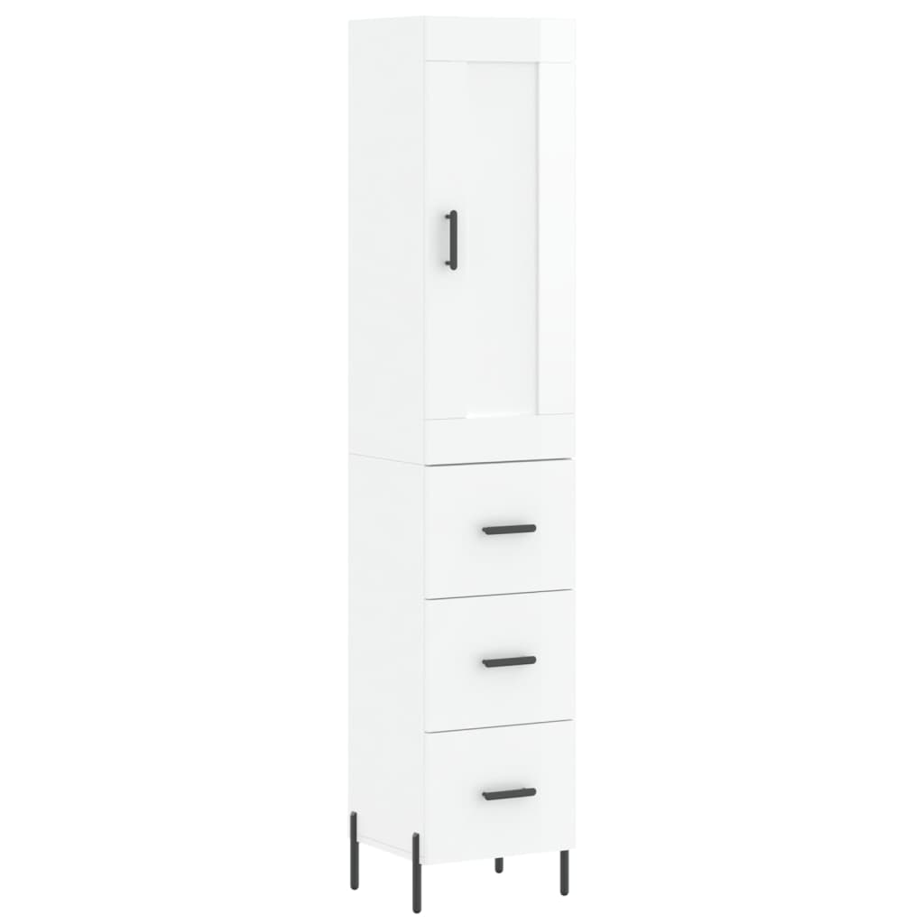 Image Buffet haut Blanc brillant 34,5x34x180 cm Bois d'ingénierie | Xios Store SNC vidaXL Xios Store SNC