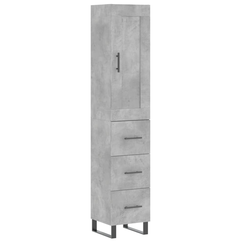 Image Buffet haut Gris béton 34,5x34x180 cm Bois d'ingénierie | Xios Store SNC vidaXL Xios Store SNC