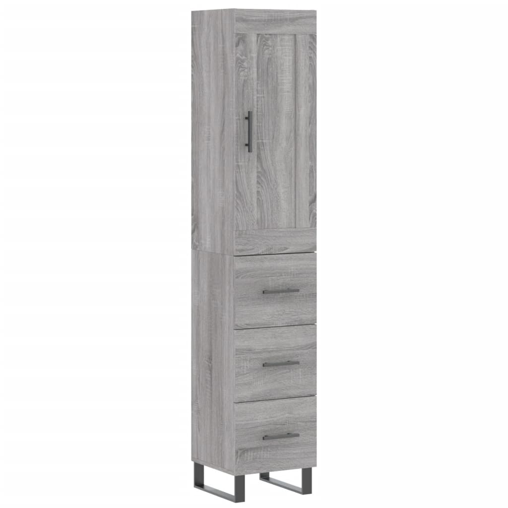 Image Buffet haut Sonoma gris 34,5x34x180 cm Bois d'ingénierie | Xios Store SNC vidaXL Xios Store SNC