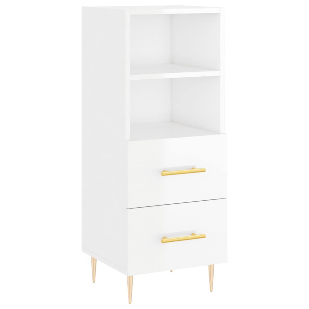 Image Buffet haut Blanc brillant 34,5x34x180 cm Bois d'ingénierie | Xios Store SNC vidaXL Xios Store SNC