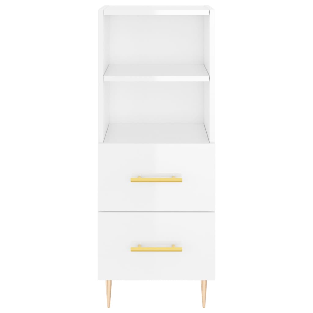 Image Buffet haut Blanc brillant 34,5x34x180 cm Bois d'ingénierie | Xios Store SNC vidaXL Xios Store SNC