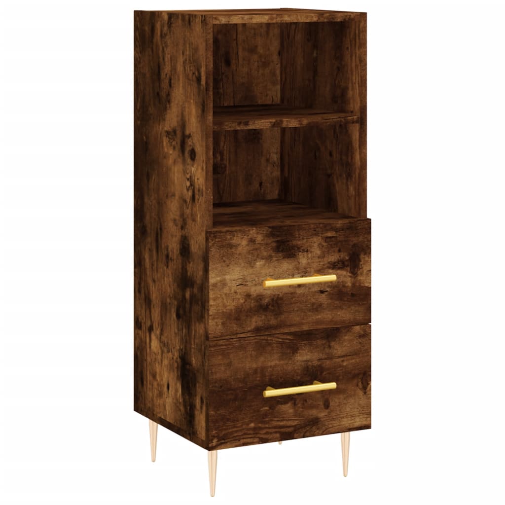 Image Buffet haut Chêne fumé 34,5x34x180 cm Bois d'ingénierie | Xios Store SNC vidaXL Xios Store SNC