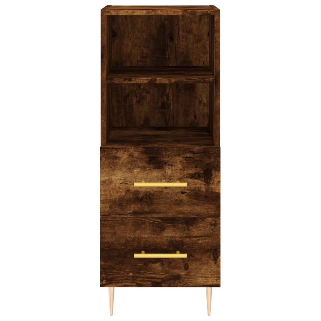 Image Buffet haut Chêne fumé 34,5x34x180 cm Bois d'ingénierie | Xios Store SNC vidaXL Xios Store SNC