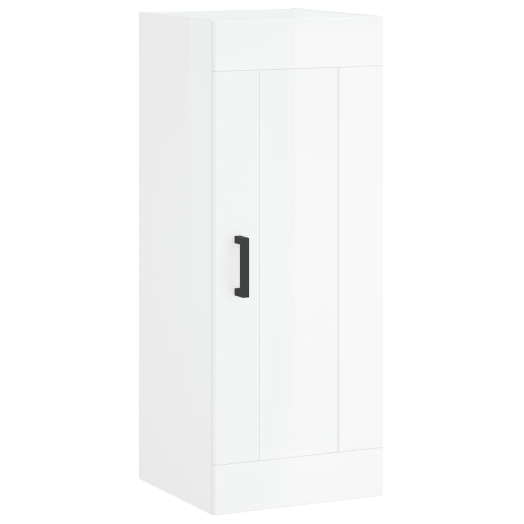 Image Buffet haut Blanc brillant 34,5x34x180 cm Bois d'ingénierie | Xios Store SNC vidaXL Xios Store SNC