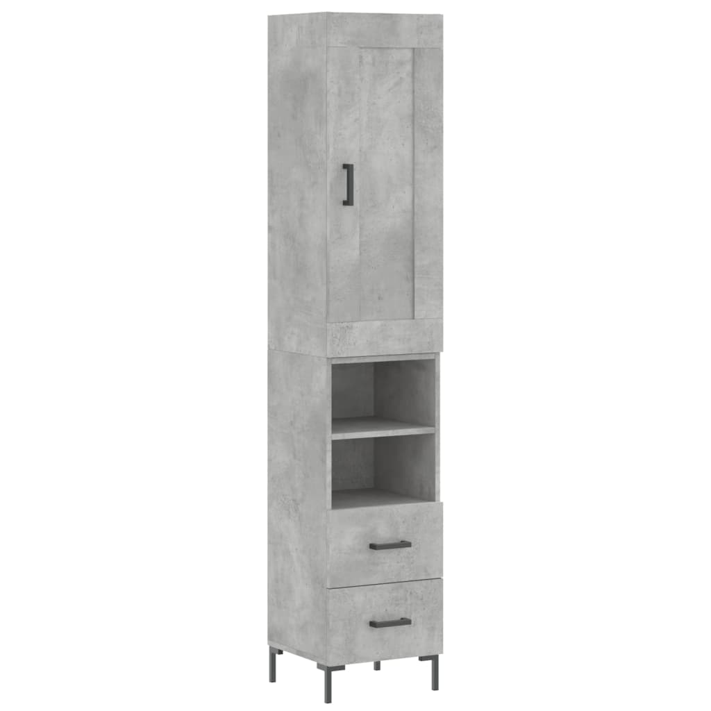 Image Buffet haut Gris béton 34,5x34x180 cm Bois d'ingénierie | Xios Store SNC vidaXL Xios Store SNC