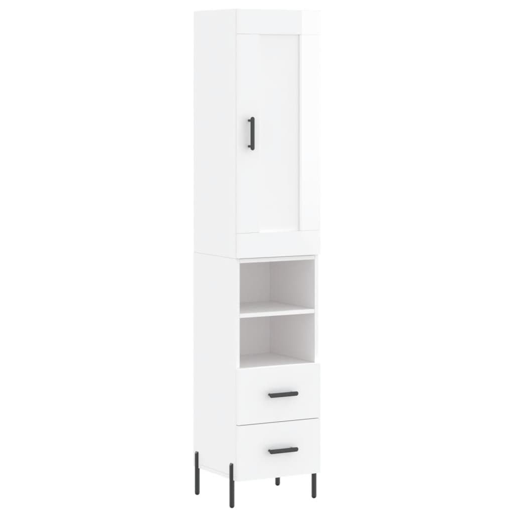 Image Buffet haut Blanc brillant 34,5x34x180 cm Bois d'ingénierie | Xios Store SNC vidaXL Xios Store SNC