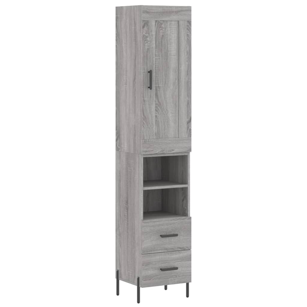 Image Buffet haut Sonoma gris 34,5x34x180 cm Bois d'ingénierie | Xios Store SNC vidaXL Xios Store SNC