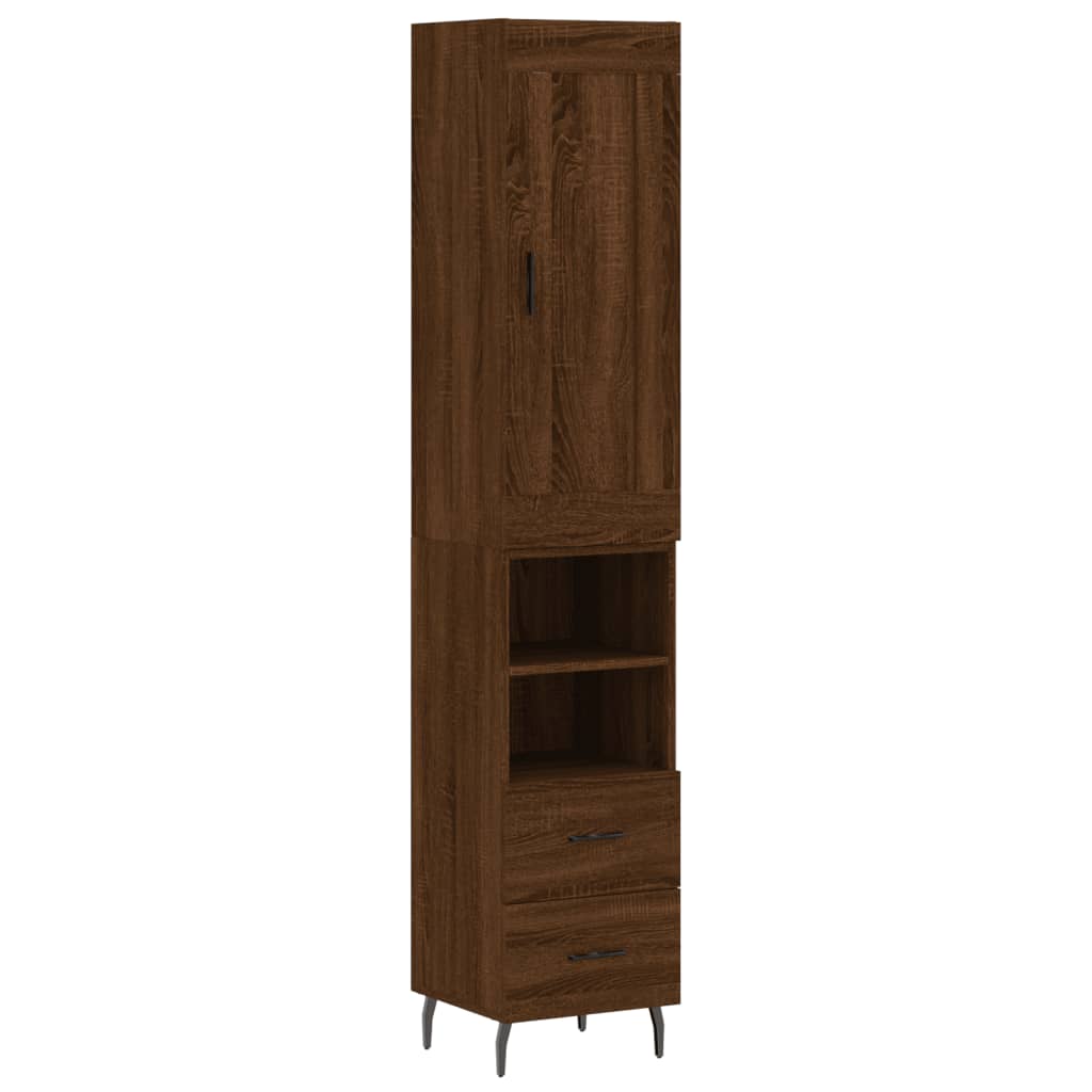 Image Buffet haut Chêne marron 34,5x34x180 cm Bois d'ingénierie | Xios Store SNC vidaXL Xios Store SNC