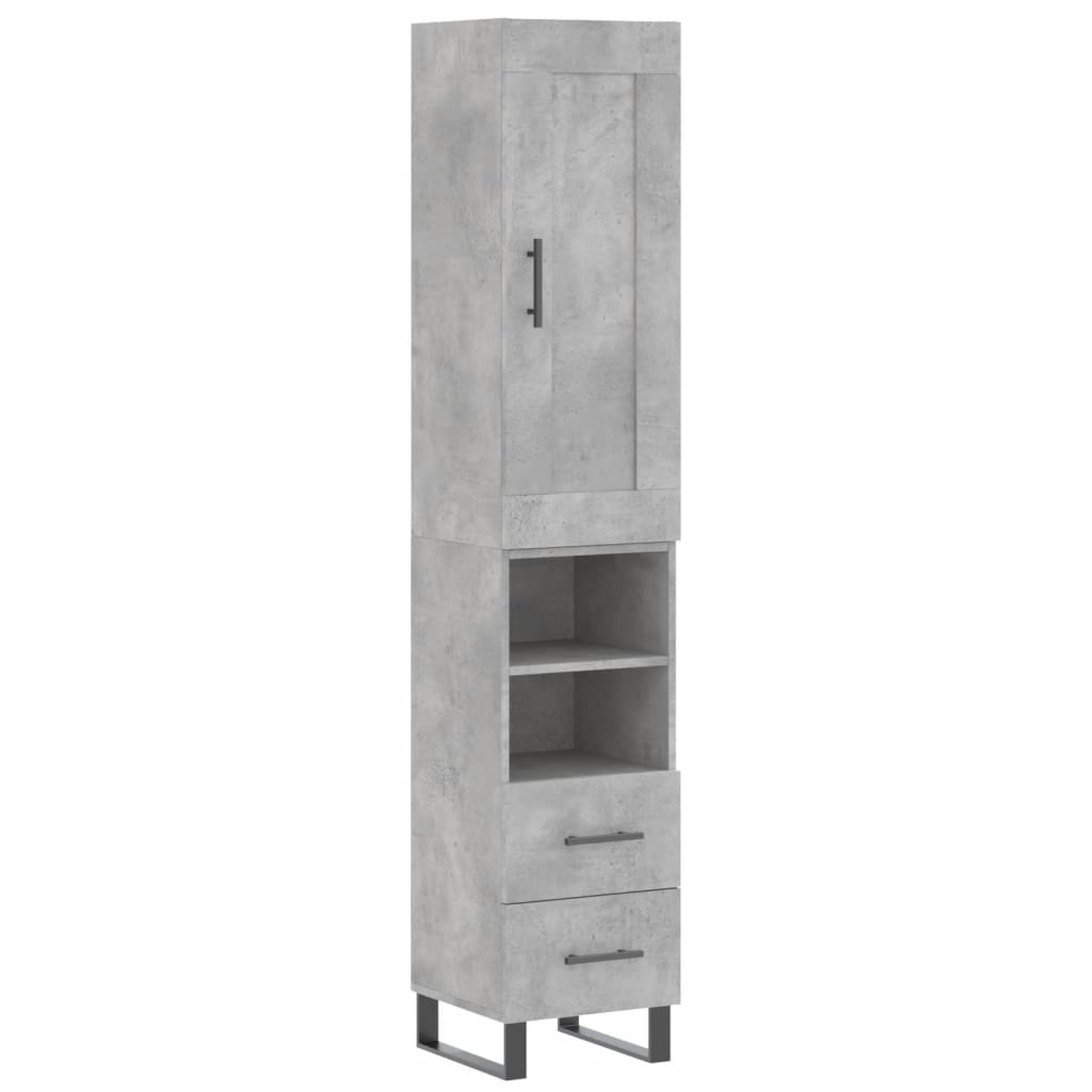 Image Buffet haut Gris béton 34,5x34x180 cm Bois d'ingénierie | Xios Store SNC vidaXL Xios Store SNC