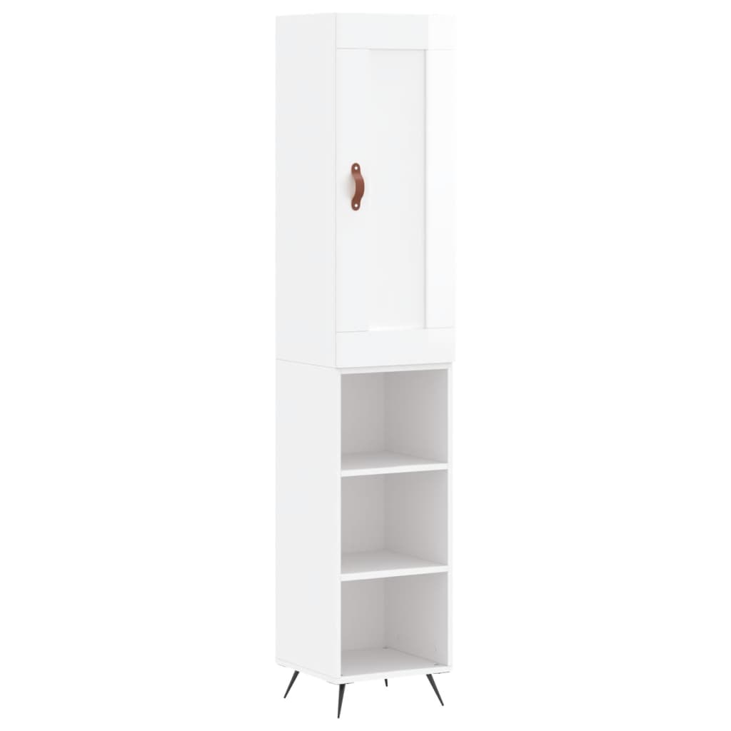 Image Buffet haut Blanc brillant 34,5x34x180 cm Bois d'ingénierie | Xios Store SNC vidaXL Xios Store SNC