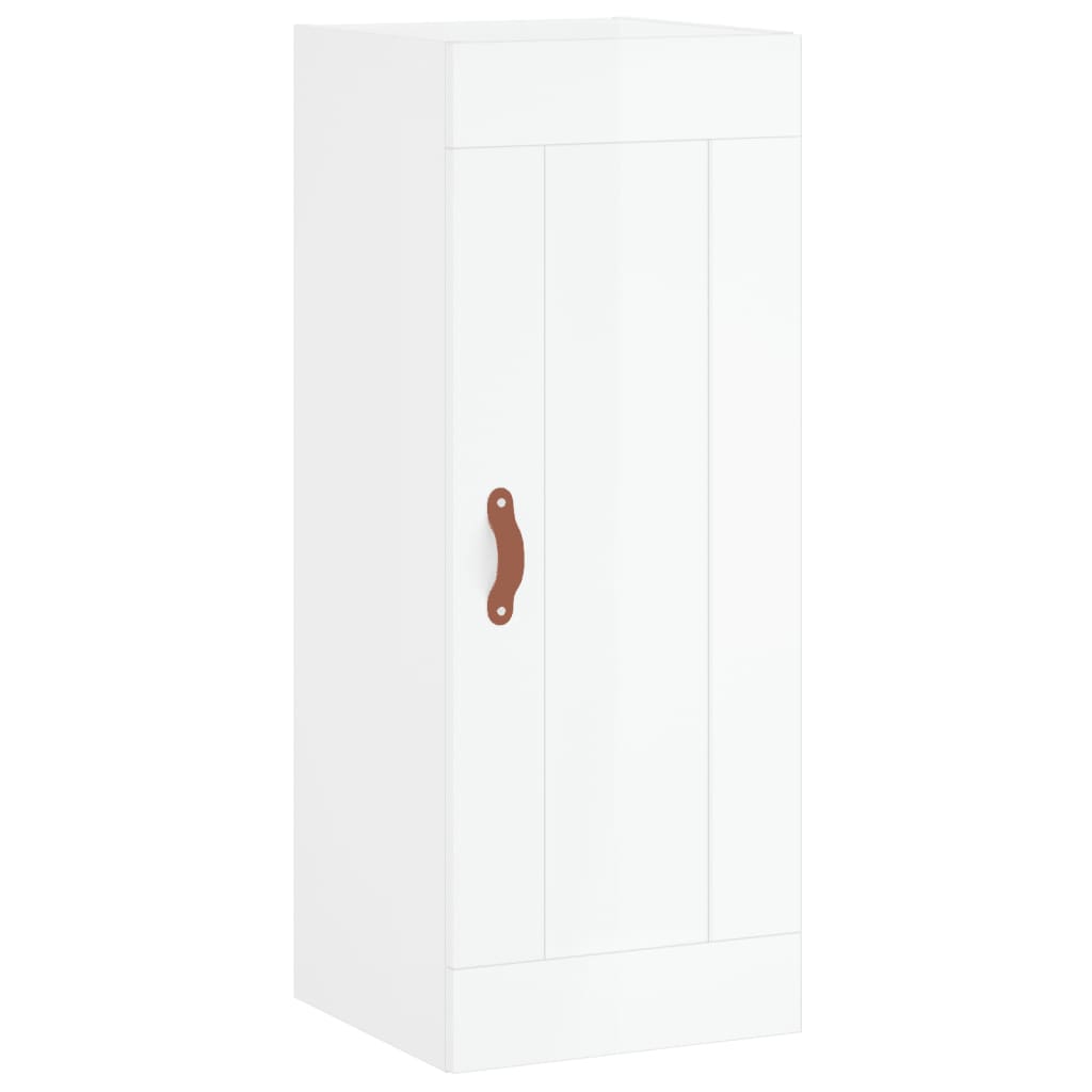 Image Buffet haut Blanc brillant 34,5x34x180 cm Bois d'ingénierie | Xios Store SNC vidaXL Xios Store SNC