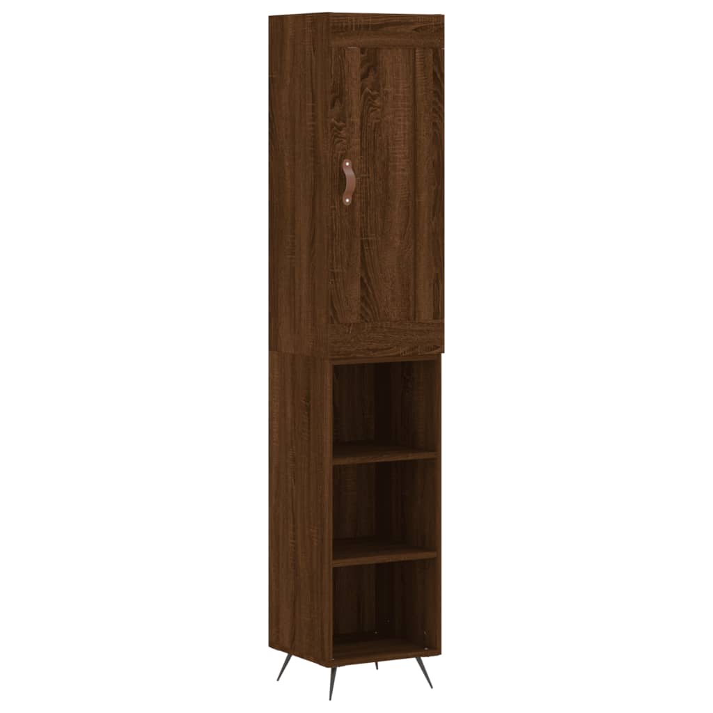 Image Buffet haut Chêne marron 34,5x34x180 cm Bois d'ingénierie | Xios Store SNC vidaXL Xios Store SNC