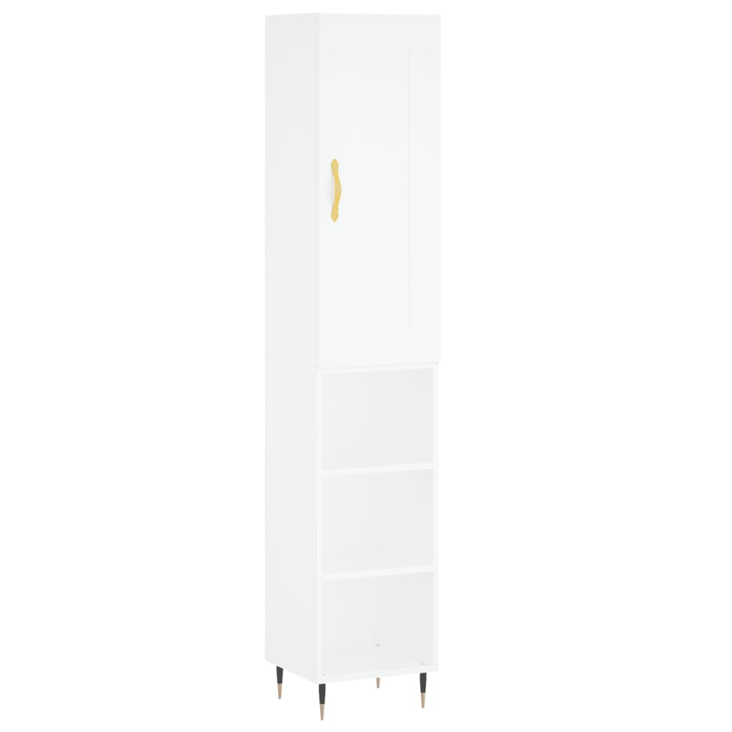 Image Buffet haut Blanc 34,5x34x180 cm Bois d'ingénierie | Xios Store SNC vidaXL Xios Store SNC