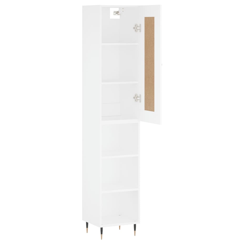 Image Buffet haut Blanc 34,5x34x180 cm Bois d'ingénierie | Xios Store SNC vidaXL Xios Store SNC