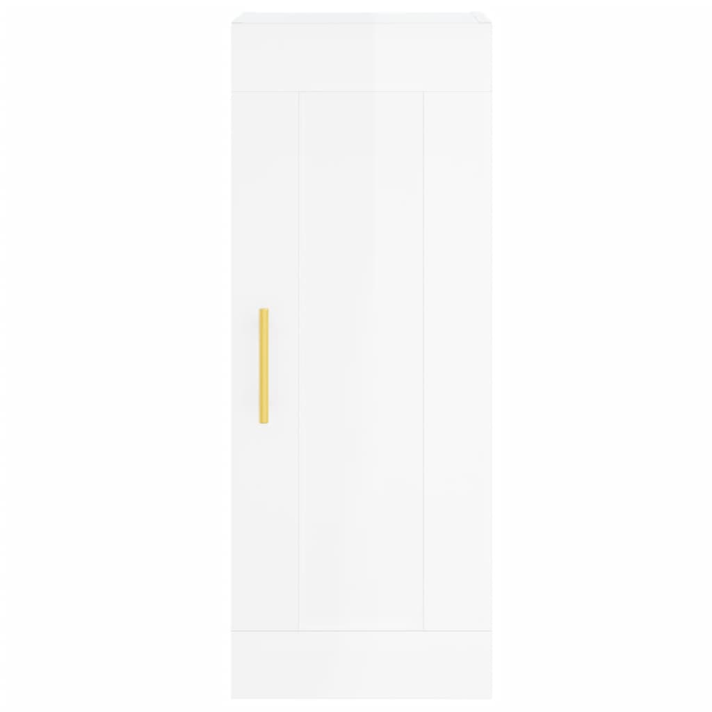 Image Buffet haut Blanc brillant 34,5x34x180 cm Bois d'ingénierie | Xios Store SNC vidaXL Xios Store SNC