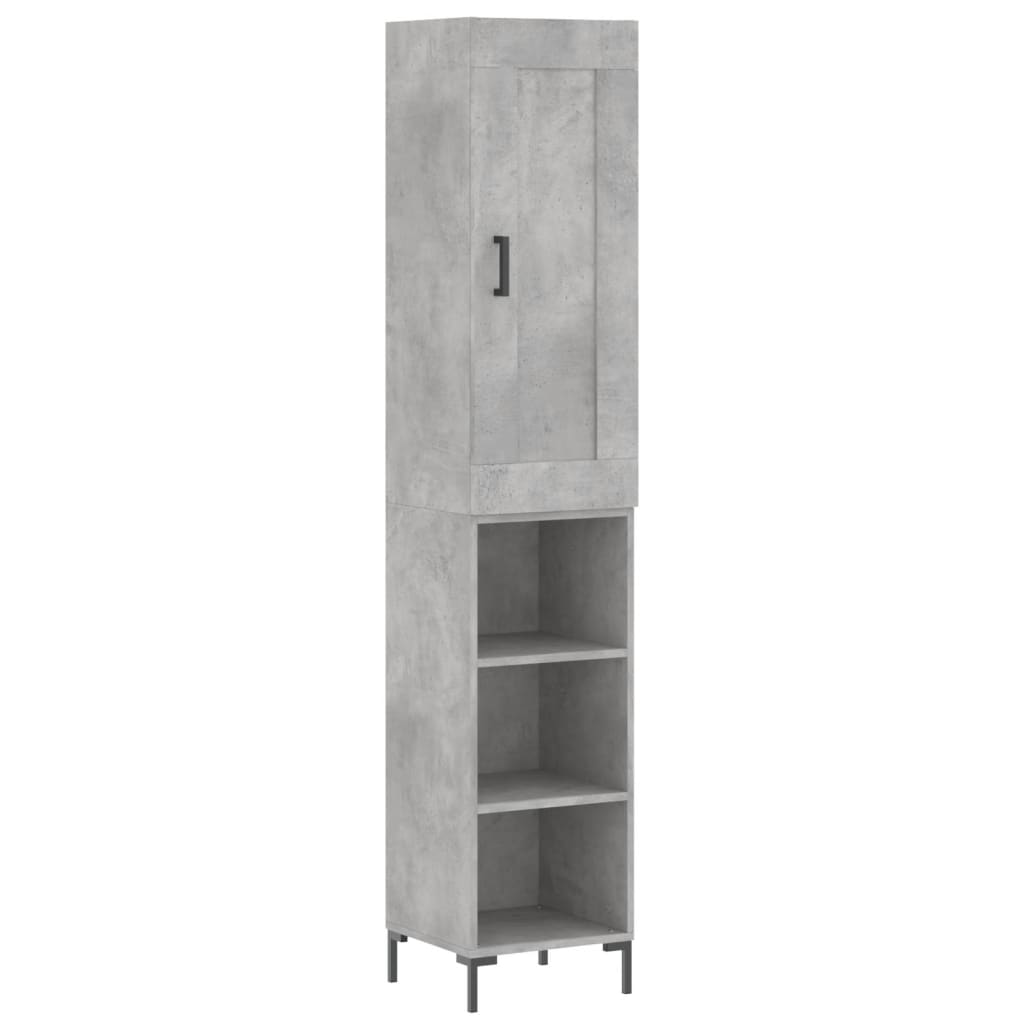 Image Buffet haut Gris béton 34,5x34x180 cm Bois d'ingénierie | Xios Store SNC vidaXL Xios Store SNC