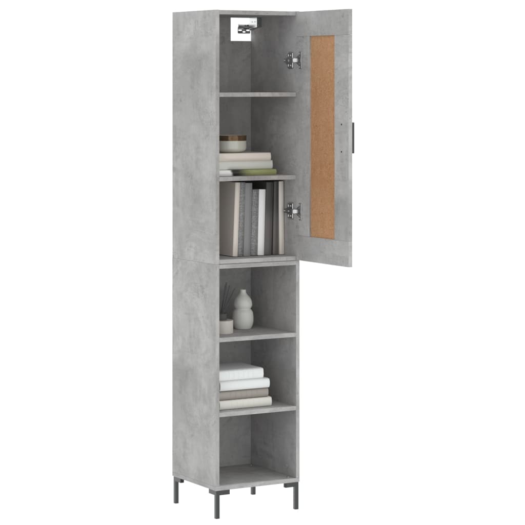 Image Buffet haut Gris béton 34,5x34x180 cm Bois d'ingénierie | Xios Store SNC vidaXL Xios Store SNC