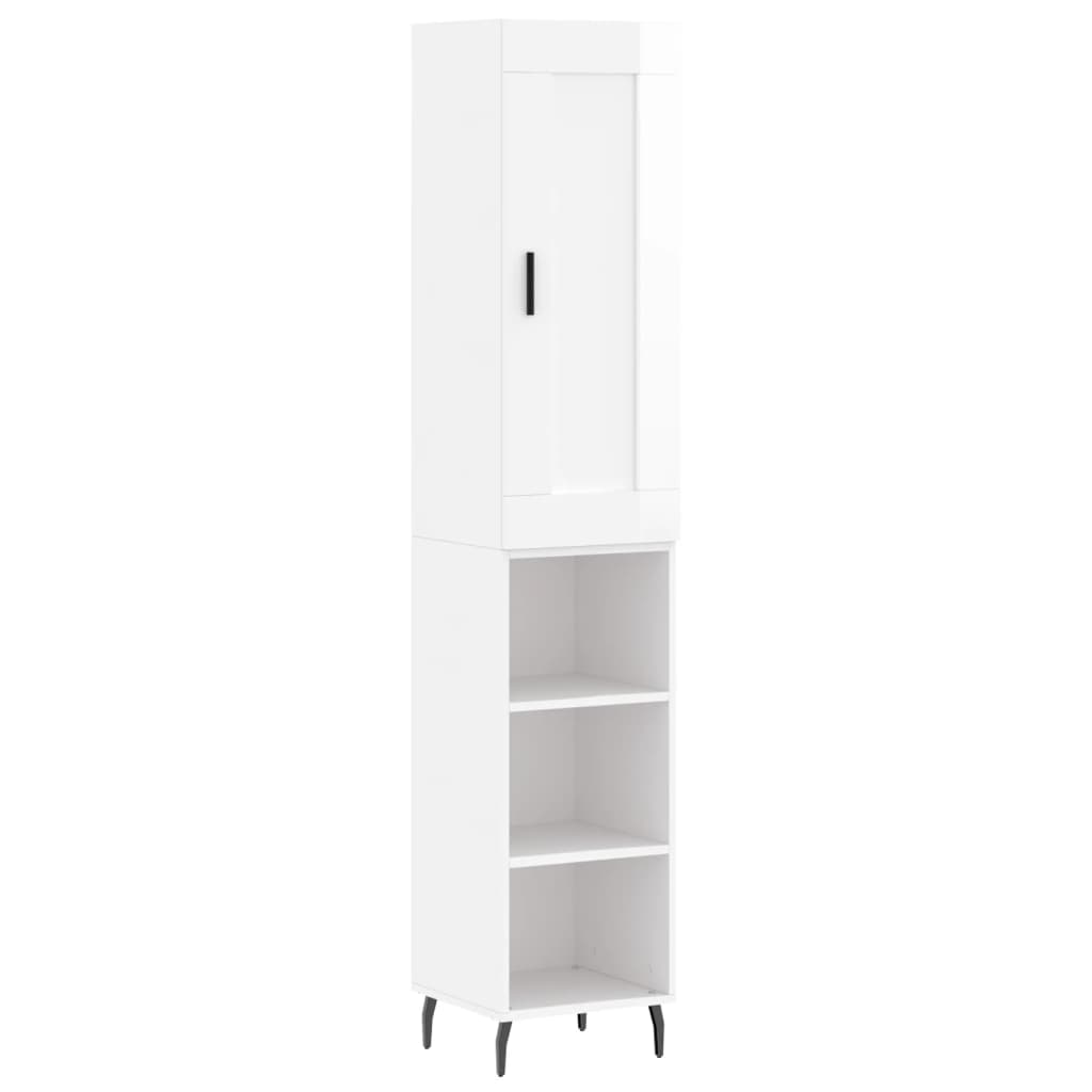 Image Buffet haut Blanc brillant 34,5x34x180 cm Bois d'ingénierie | Xios Store SNC vidaXL Xios Store SNC