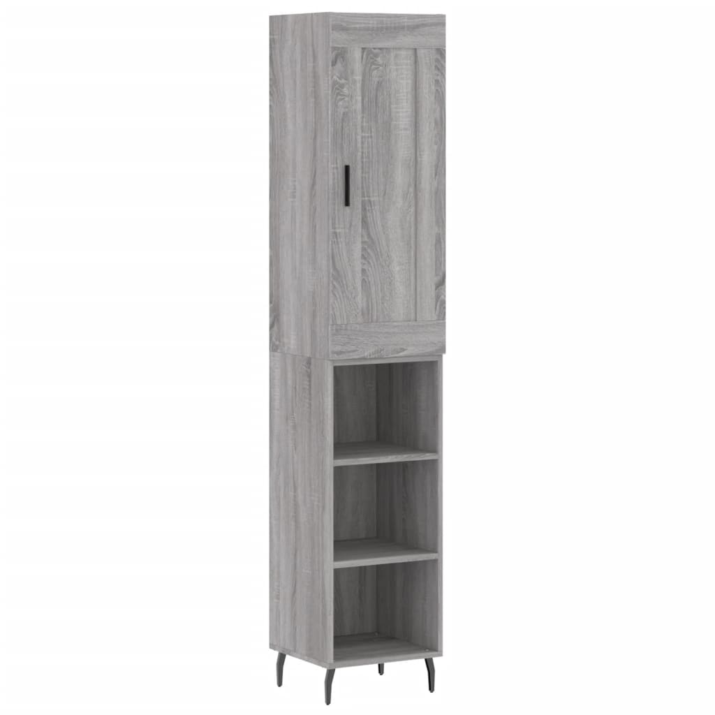 Image Buffet haut Sonoma gris 34,5x34x180 cm Bois d'ingénierie | Xios Store SNC vidaXL Xios Store SNC