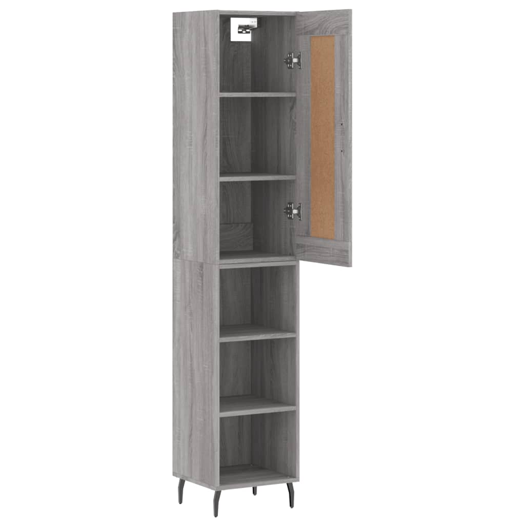 Image Buffet haut Sonoma gris 34,5x34x180 cm Bois d'ingénierie | Xios Store SNC vidaXL Xios Store SNC