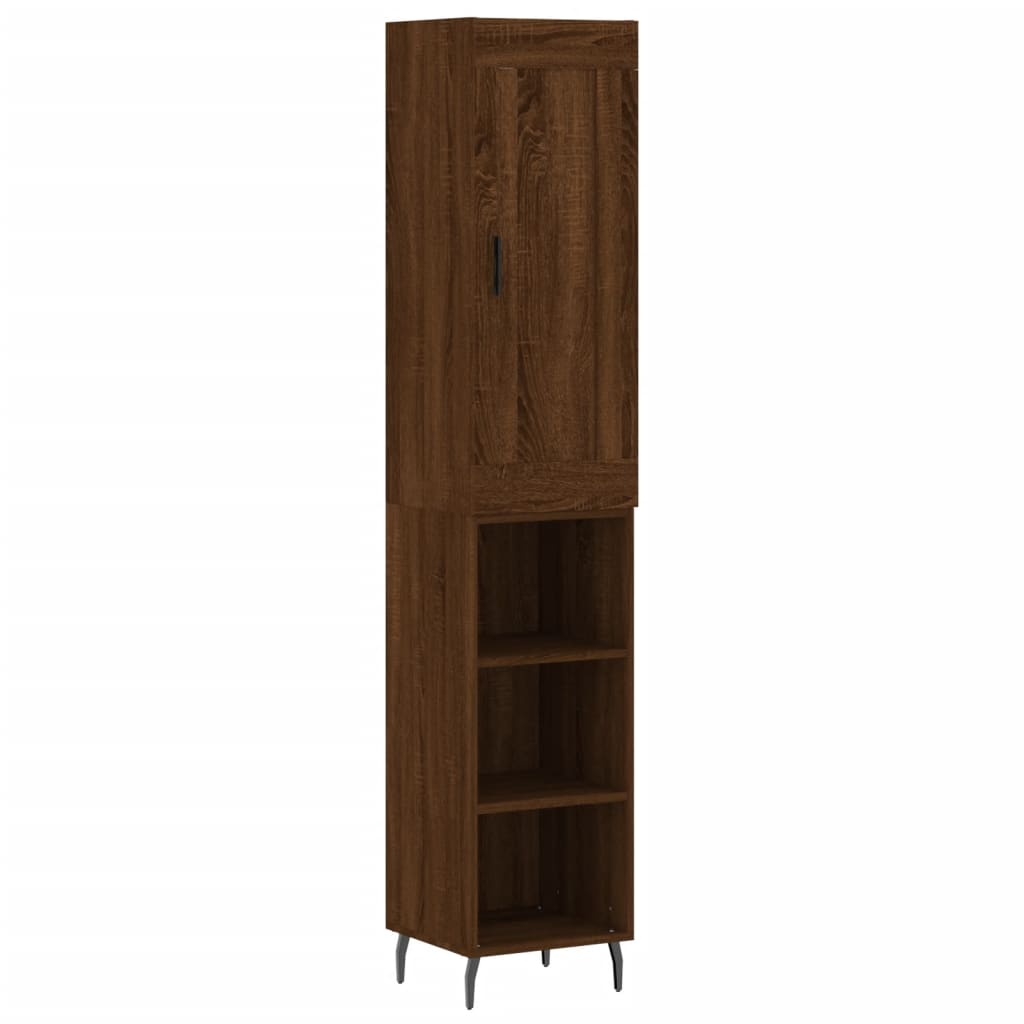 Image Buffet haut Chêne marron 34,5x34x180 cm Bois d'ingénierie | Xios Store SNC vidaXL Xios Store SNC