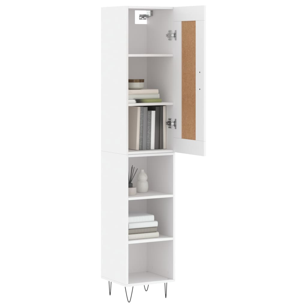 Image Buffet haut Blanc 34,5x34x180 cm Bois d'ingénierie | Xios Store SNC vidaXL Xios Store SNC