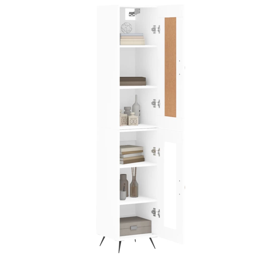 Image Buffet haut Blanc 34,5x34x180 cm Bois d'ingénierie | Xios Store SNC vidaXL Xios Store SNC