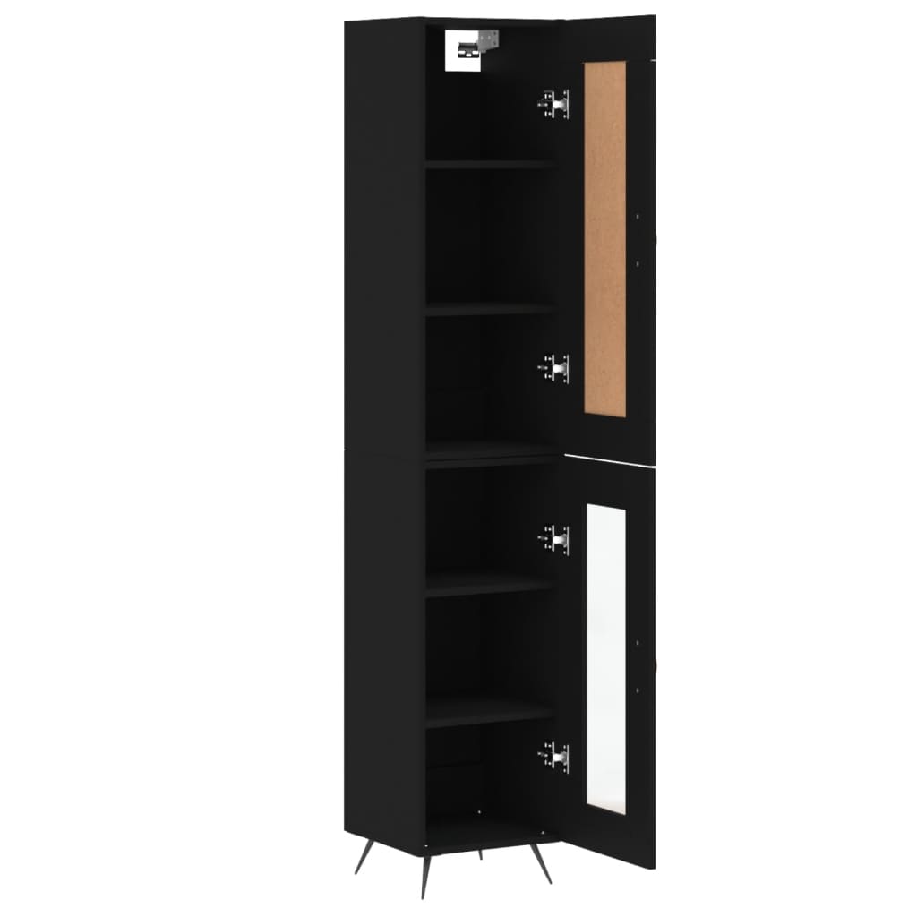 Image Buffet haut Noir 34,5x34x180 cm Bois d'ingénierie | Xios Store SNC vidaXL Xios Store SNC