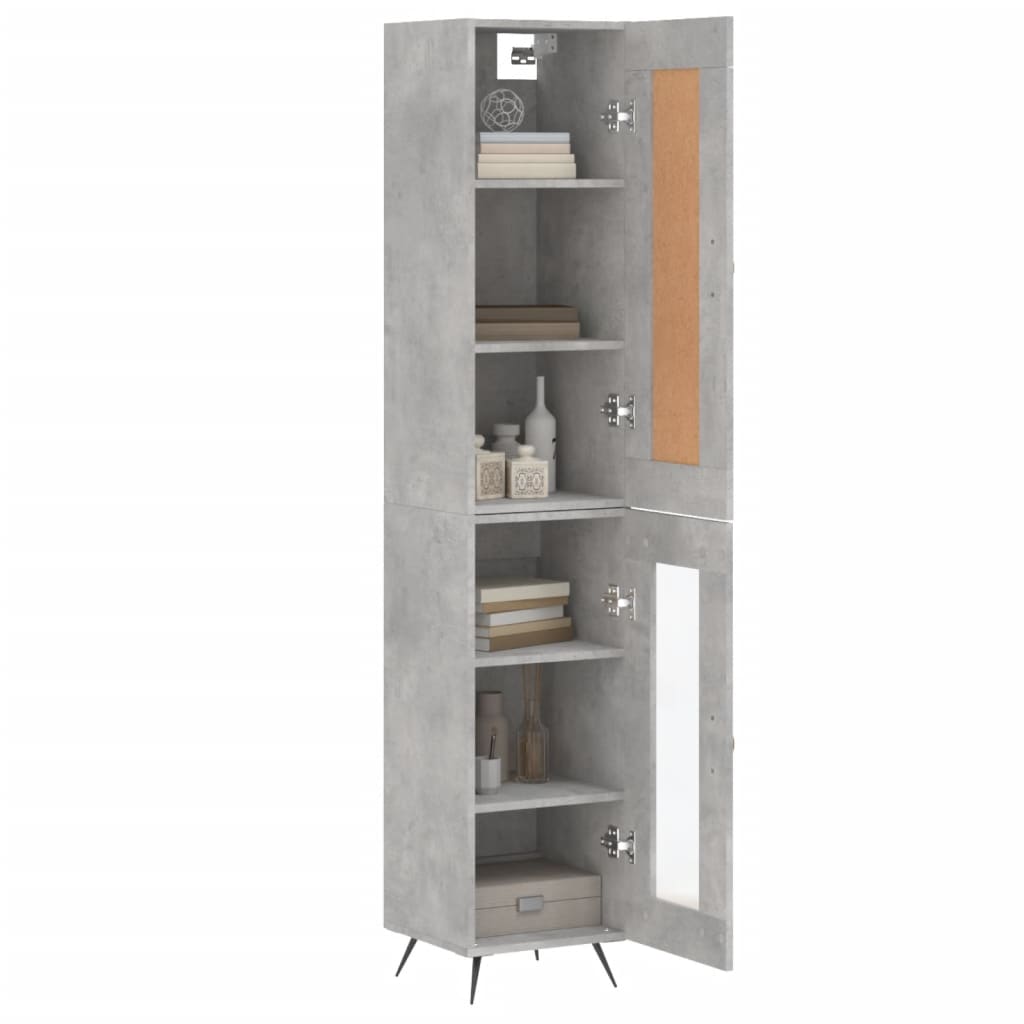 Image Buffet haut Gris béton 34,5x34x180 cm Bois d'ingénierie | Xios Store SNC vidaXL Xios Store SNC