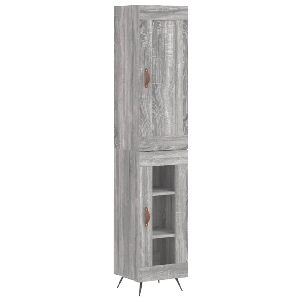 Image Buffet haut Sonoma gris 34,5x34x180 cm Bois d'ingénierie | Xios Store SNC vidaXL Xios Store SNC