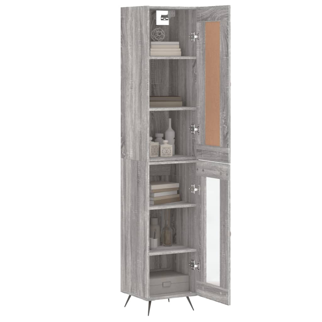 Image Buffet haut Sonoma gris 34,5x34x180 cm Bois d'ingénierie | Xios Store SNC vidaXL Xios Store SNC