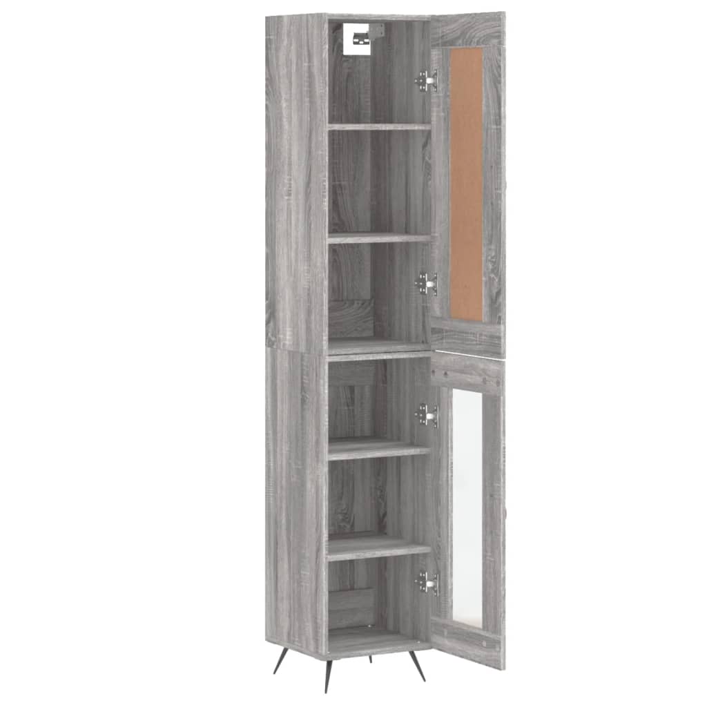 Image Buffet haut Sonoma gris 34,5x34x180 cm Bois d'ingénierie | Xios Store SNC vidaXL Xios Store SNC