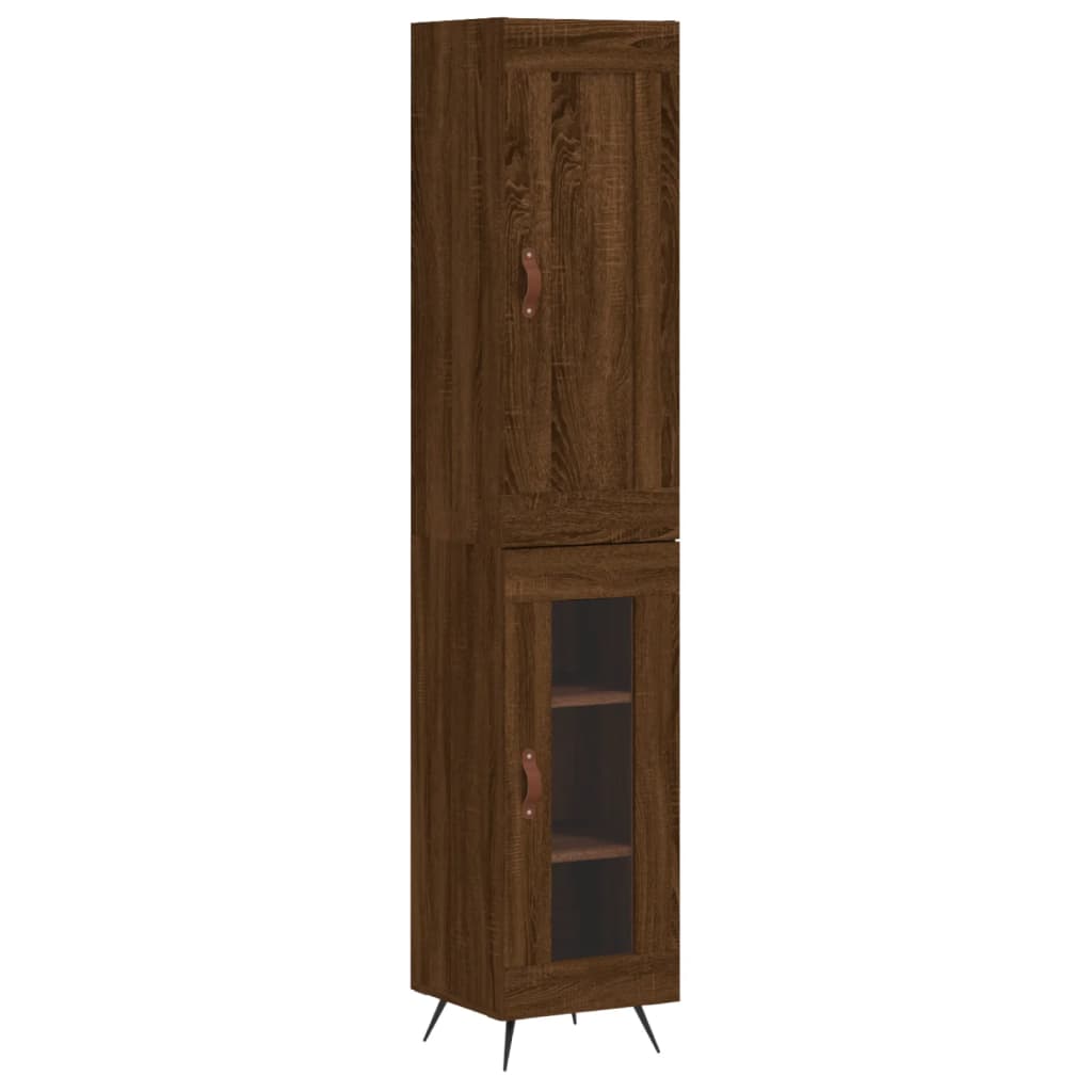 Image Buffet haut Chêne marron 34,5x34x180 cm Bois d'ingénierie | Xios Store SNC vidaXL Xios Store SNC