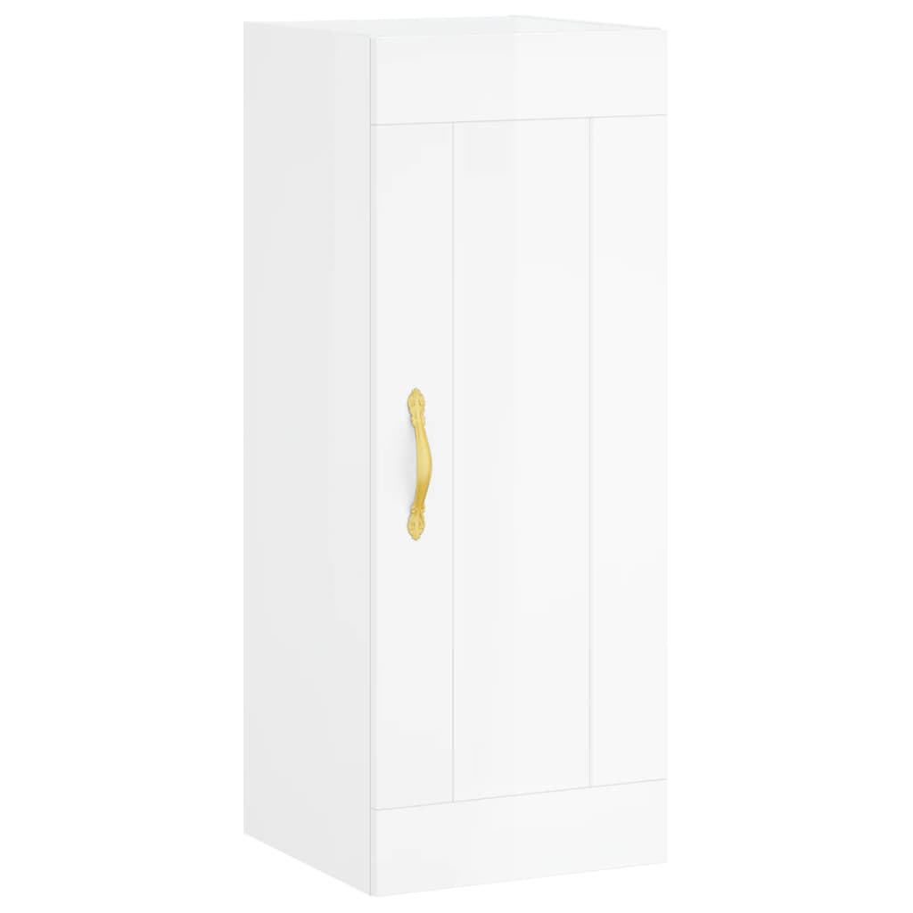 Image Buffet haut Blanc brillant 34,5x34x180 cm Bois d'ingénierie | Xios Store SNC vidaXL Xios Store SNC