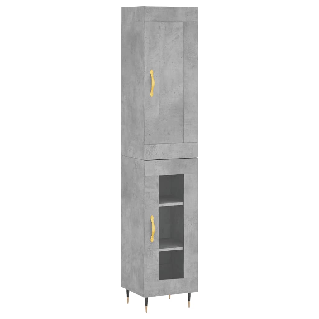 Image Buffet haut Gris béton 34,5x34x180 cm Bois d'ingénierie | Xios Store SNC vidaXL Xios Store SNC